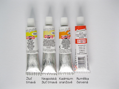 Tempera Koh-i-noor 16ml - žluté a oranžové odstíny