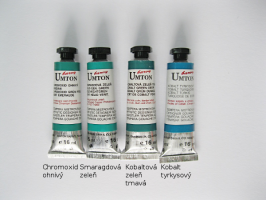 Umton  Mistrovské temperové barvy Umton - zelenomodré odstíny - 1076 - Kobalt tyrkysový 16ml