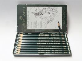 Faber-Castell  Grafitové tužky Faber-Castel 12ks v plechu - Sada tužek 8B-2H